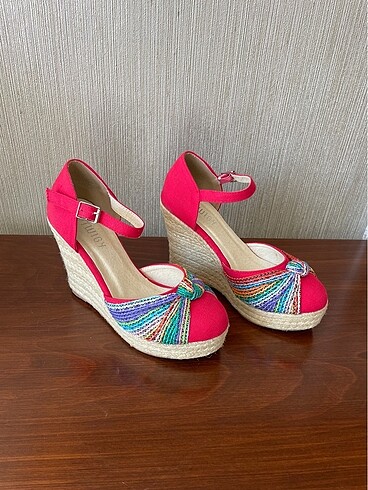 36 Beden çeşitli Renk Espadril dolgu topuk 36