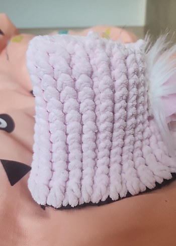 Kız Çocuk Örgü Pembe Ev Botu - Görsel 3