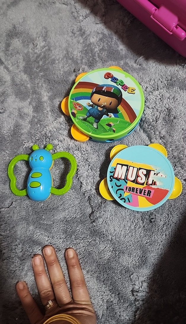 Renkli Diş Kaşıyıcı ve Marakas Seti - Görsel 2