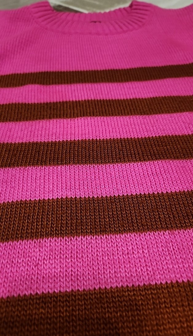 Renkli Çizgili Örgü Kadın Kazak - Görsel 4