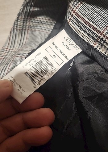 Gri Ekoseli Kadın Kumaş Pantolon - Görsel 8