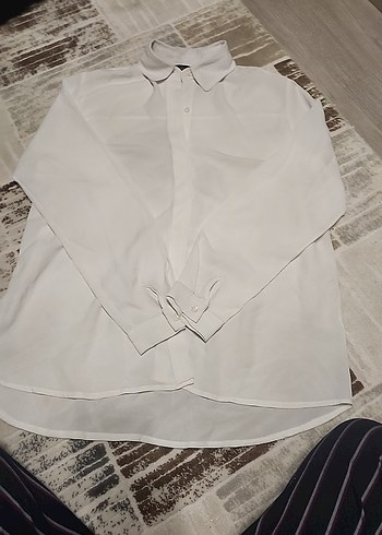 Düğmeli Beyaz Kadın Gömlek - Görsel 9