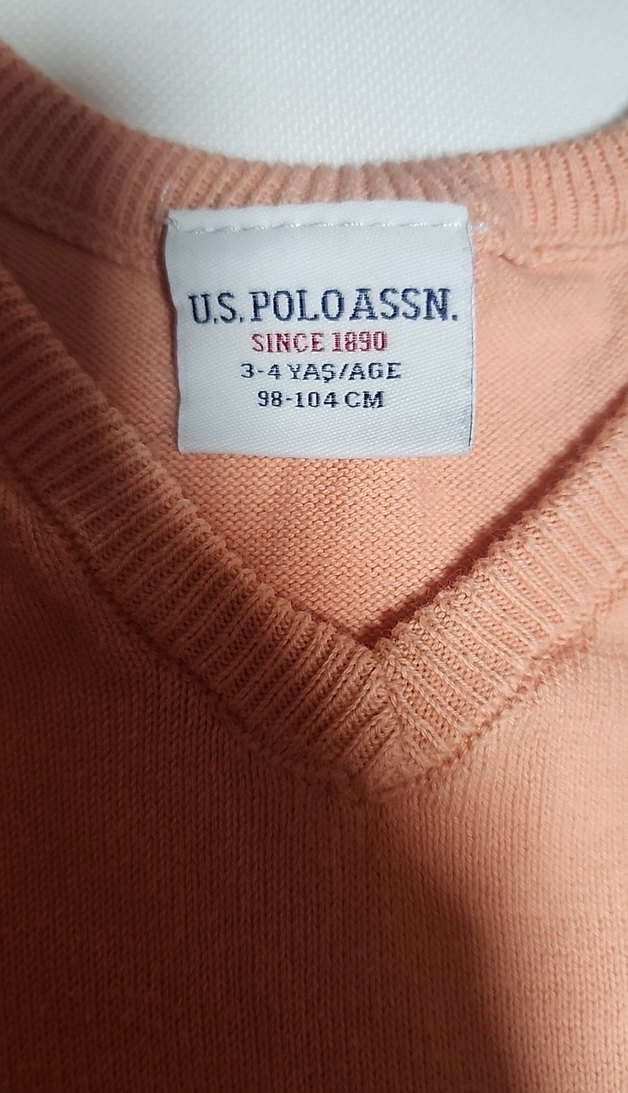 Bej V Yaka Kız Çocuk Triko Kazak - Görsel 4