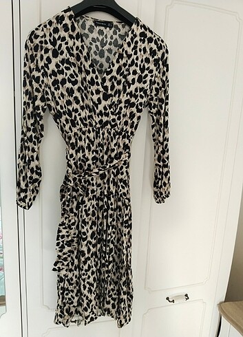 Leopar desen sık elbise