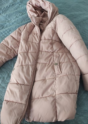 Pudra Pembe Midi Kız Çocuk Mont