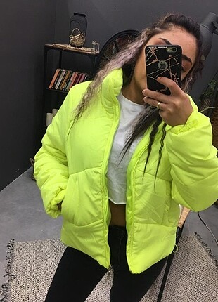Neon şişme mont 