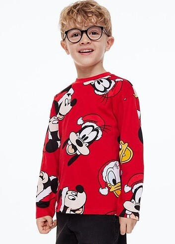 24-36 Ay Beden kırmızı Renk H&M DİSNEY YILBAŞI PİJAMA TAKIMI