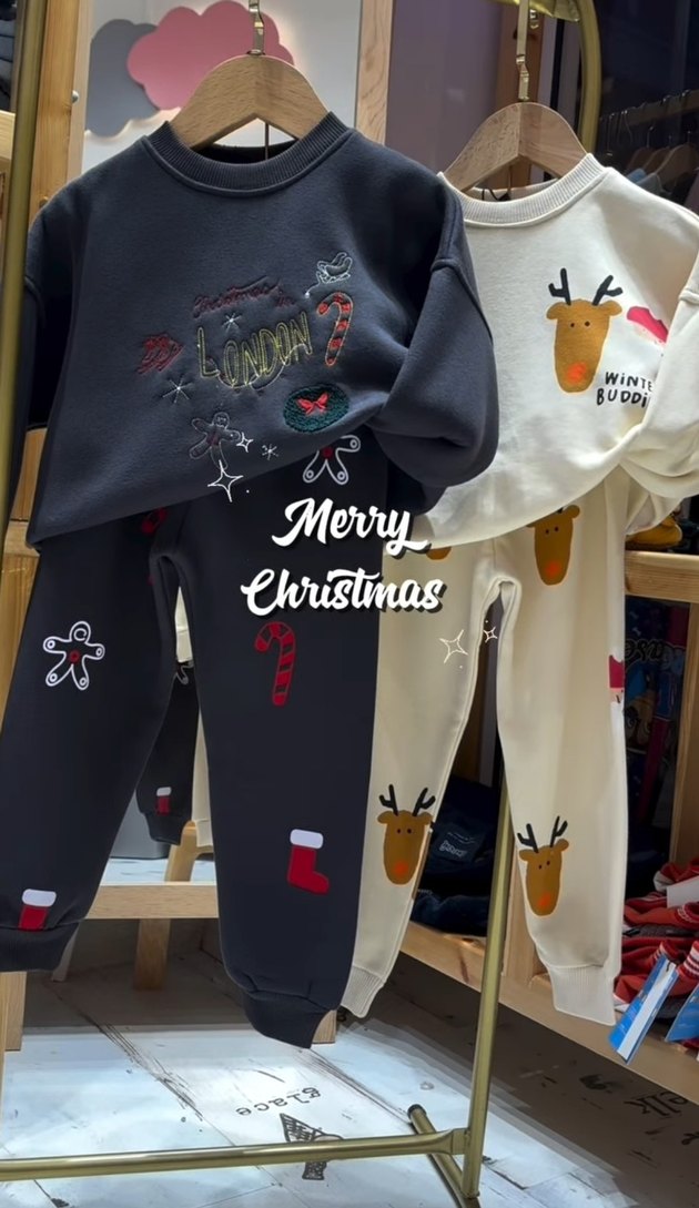 Nakışlı Siyah  kız ve erkek Çocuk Eşofman Takımı - Görsel 3