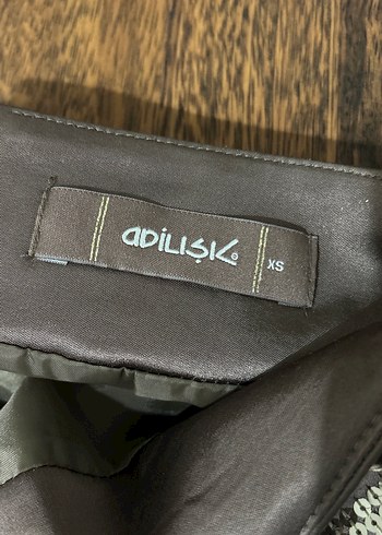 Adil ışık Kahverengi puldetaylı straplez üst ve  Mini Etek takım - Görsel 5