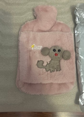 Pembe peluş kılıflı sıcak su torbası - Görsel 4