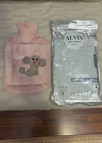 Pembe peluş kılıflı sıcak su torbası - Görsel 3