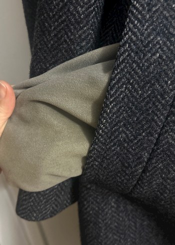 Gri Yün Düğmeli Midi Erkek Kaban - Görsel 6