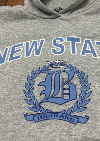 Gri Kapüşonlu Kadın Sweatshirt - Görsel 3