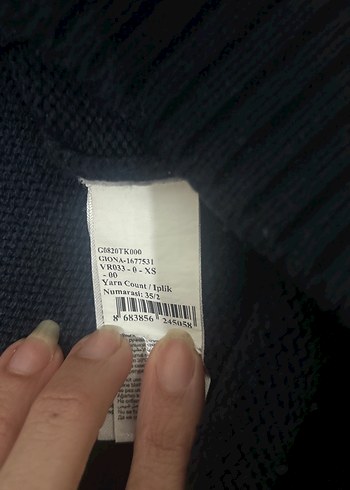 Mavi Baskılı Triko Kadın Kazak - Görsel 5