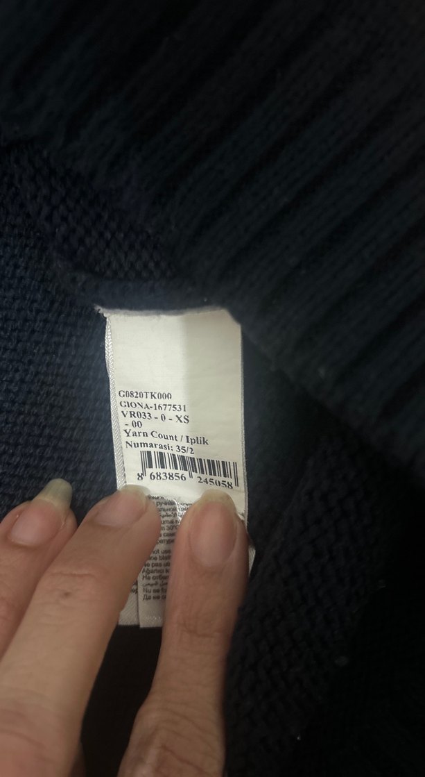 Mavi Baskılı Triko Kadın Kazak - Görsel 5