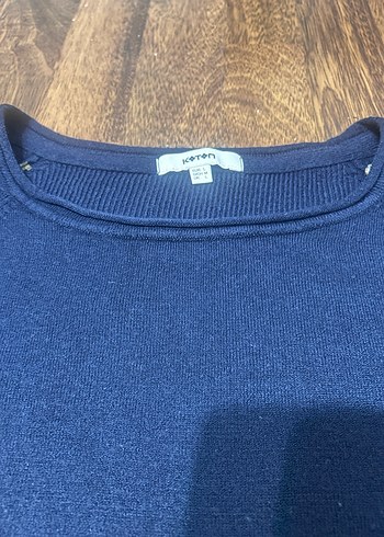 Lacivert İnce Yünlü Uzun Kollu Kadın Kazak - Görsel 3