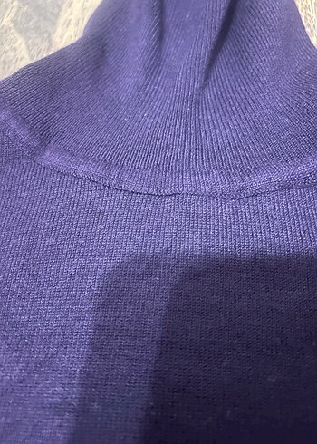 Mürdüm renkli Boğazlı İnce Triko Kazak - Görsel 2