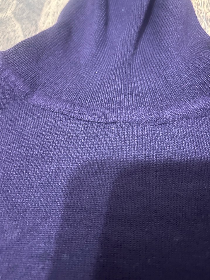 Mürdüm renkli Boğazlı İnce Triko Kazak - Görsel 2