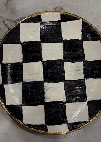 Mackenzie childs damalı model tabak - Görsel 4