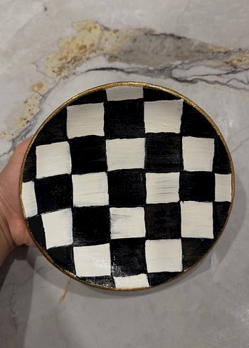 Mackenzie childs damalı model tabak - Görsel 3