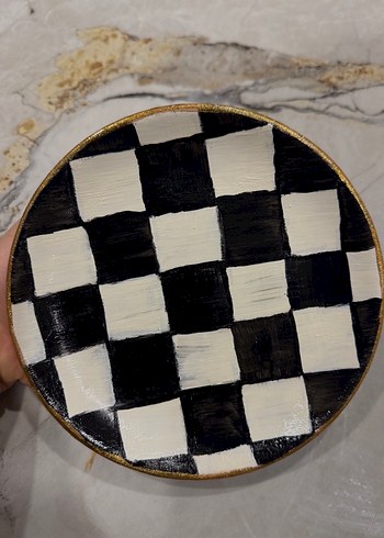 Mackenzie childs damalı model tabak - Görsel 2