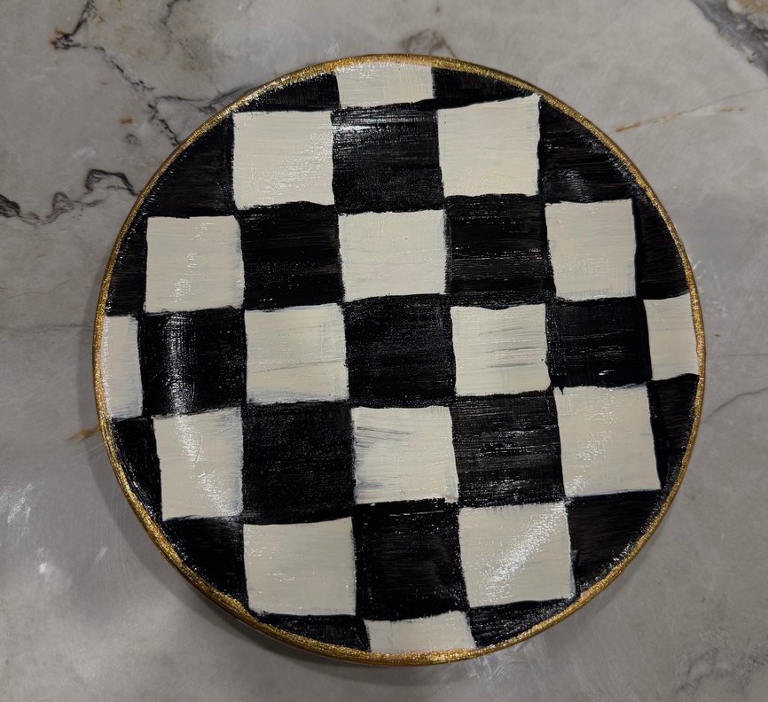 Mackenzie childs damalı model tabak - Görsel 4