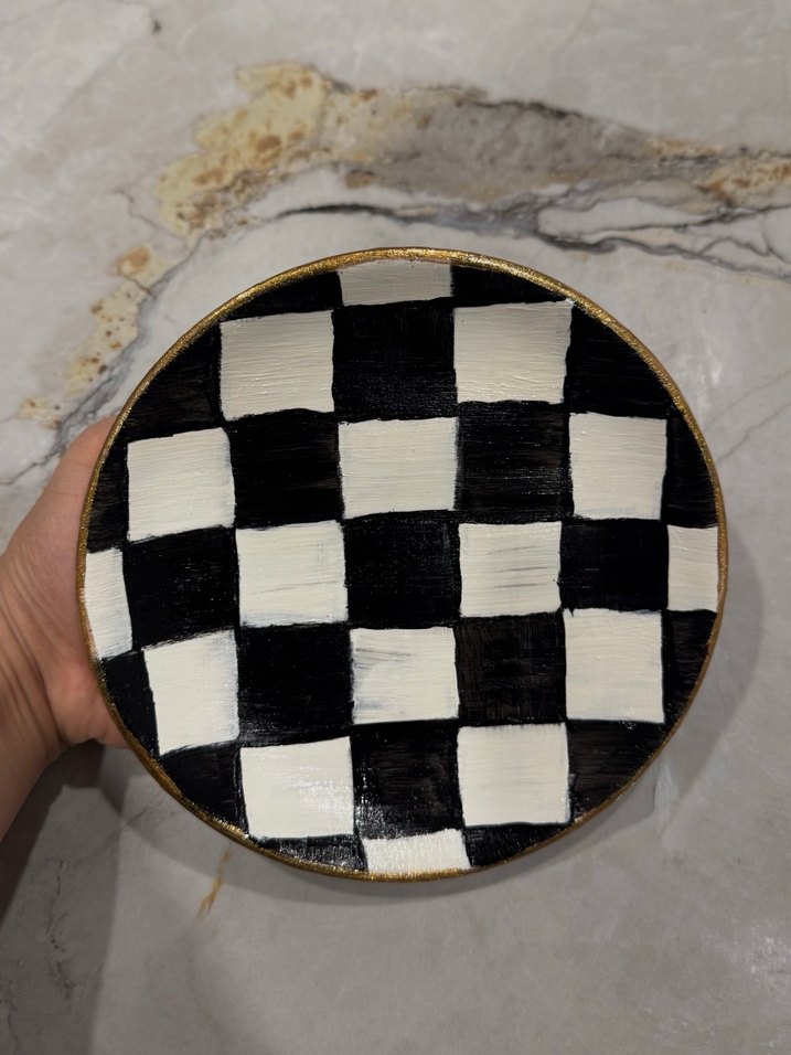 Mackenzie childs damalı model tabak - Görsel 3