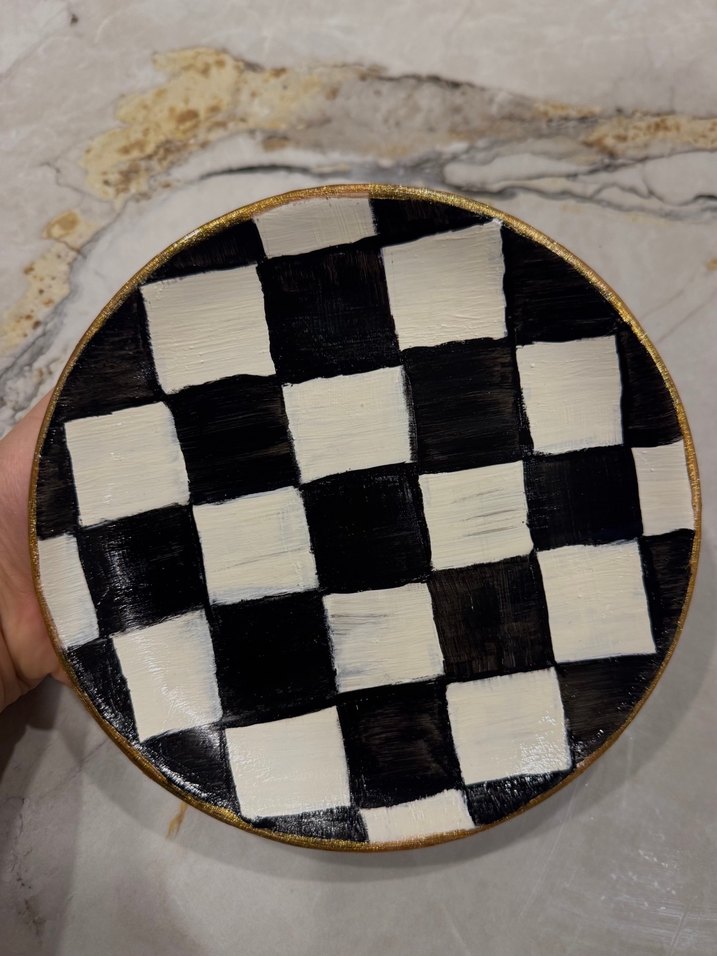 Mackenzie childs damalı model tabak - Görsel 2