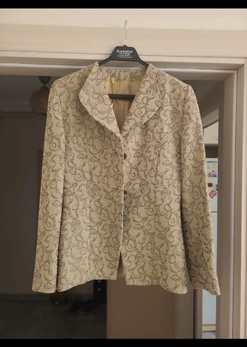 Bej Vintage Midi Kadın Ceket