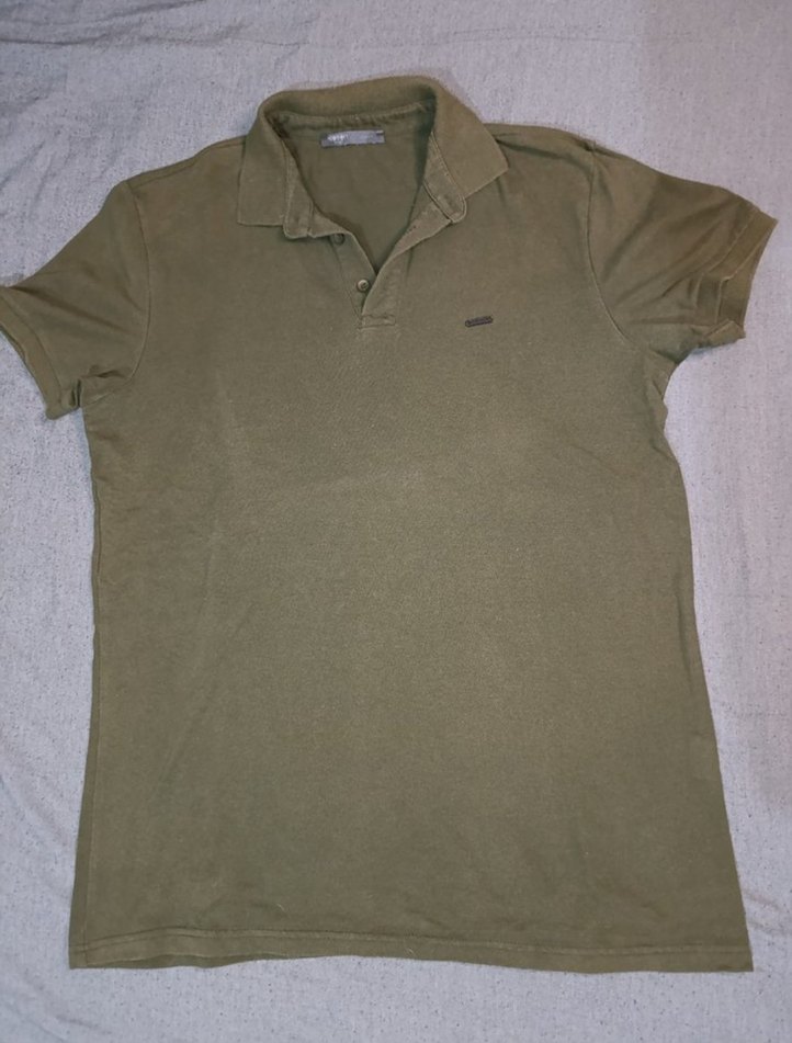 Erkek Haki Polo Yaka Tişört - Görsel 2