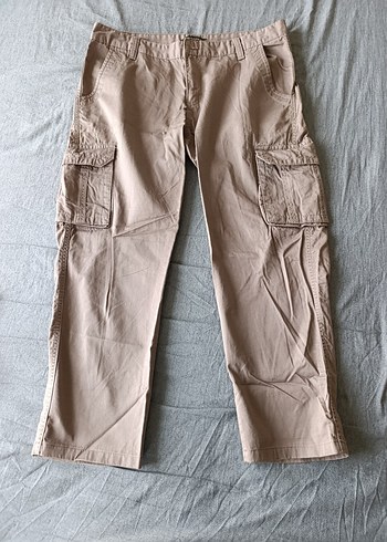 Erkek Camel Rahat Kesim Kargo Pantolon - Görsel 6