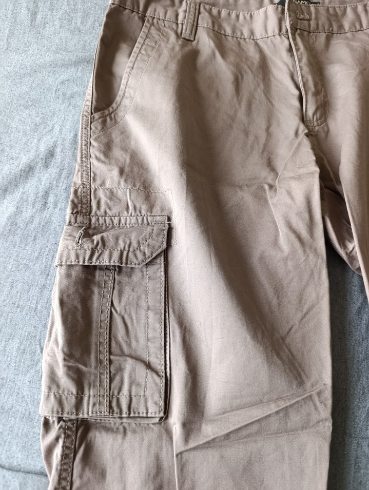 Erkek Camel Rahat Kesim Kargo Pantolon - Görsel 5