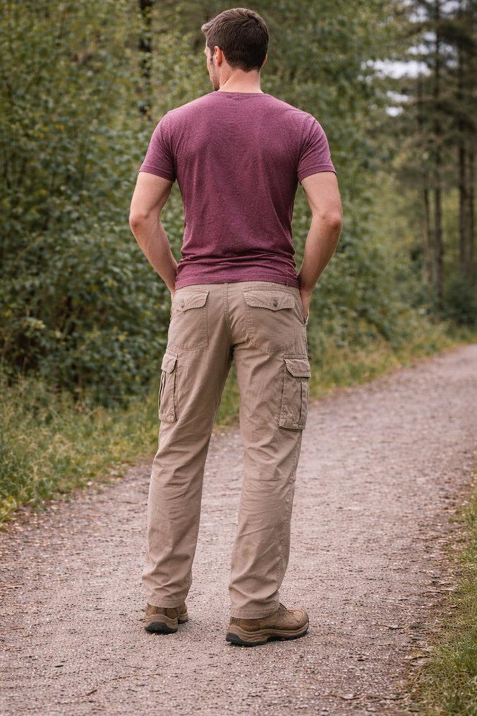 Erkek Camel Rahat Kesim Kargo Pantolon - Görsel 2