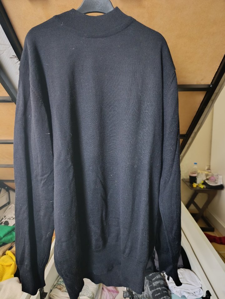 Erkek Siyah Boğazlı Kazak - Görsel 2