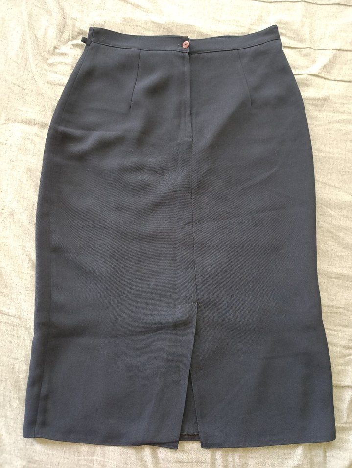 Navy Midi Drapeli Kadın Çift Taraflı Etek - Görsel 5