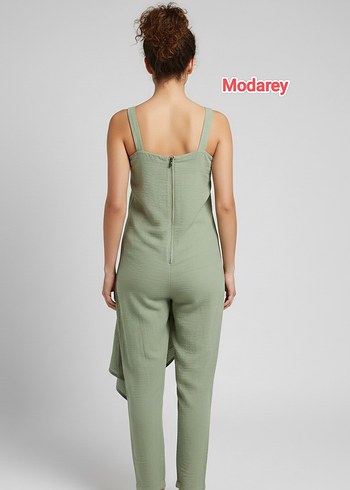 Keten Askılı Midi Seyyah Tulum - Görsel 3