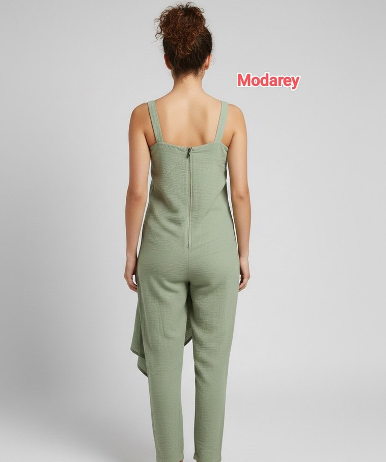 Keten Askılı Midi Seyyah Tulum - Görsel 3