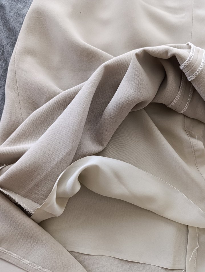 Bej Uzun Kadın Etek Drapeli - Görsel 3