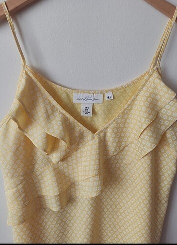 46 Beden sarı Renk H&M marka Askılı bluz