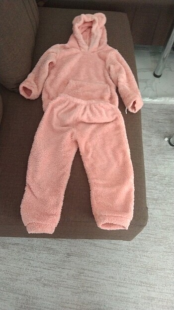 5 Yaş Beden pembe Renk Polar 5 yaş pijama takimi