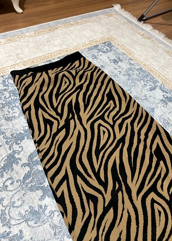 Diğer Kahverengi Zebra Desenli Bohem etek
