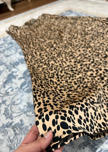 40 Beden kahverengi Renk Kahverengi Leopar Desenli Kadın Uzun Etek
