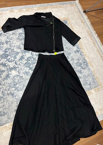 Siyah Uzun Salaş Gotik Etekli takım