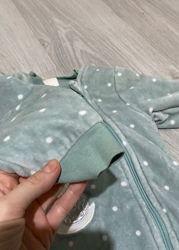 Civil Kız Bebek Gri Nakışlı Fermuarlı uyku Tulumu