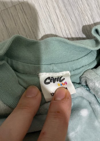 9 Ay Beden gri Renk Kız Bebek Gri Nakışlı Fermuarlı uyku Tulumu
