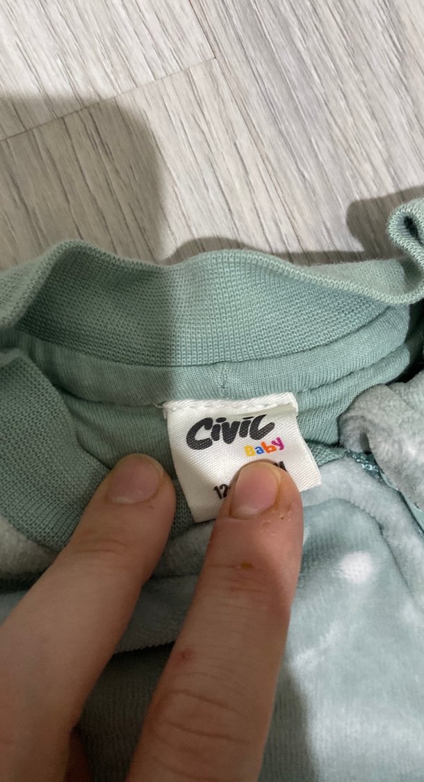 Kız Bebek Gri Nakışlı Fermuarlı uyku Tulumu - Görsel 3