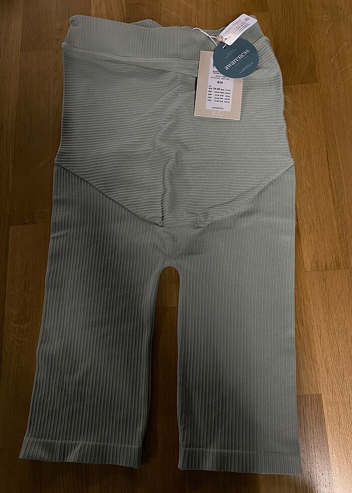 Fitilli hamile biker tayt - Görsel 2