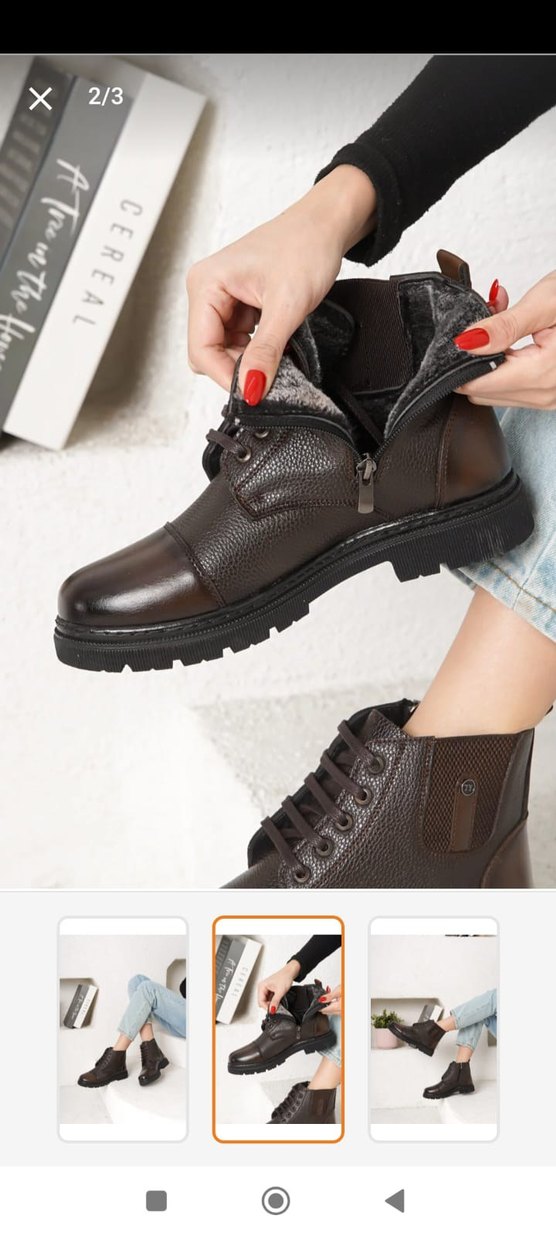 Kahverengi Deri Bağcıklı Erkek Botları - Görsel 3