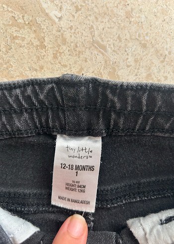 12-18 Ay Beden gri Renk Gri Erkek Çocuk Denim Pantolon