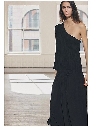 Zara zw collection asimetrik elbise